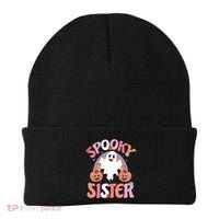 Family Retro Spooky Sister Groovy Retro Halloween Ghost Costume Gift Beanie thumb 0