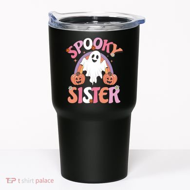 Family Retro Spooky Sister Groovy Retro Halloween Ghost Costume Gift Tumbler