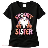 Family Retro Spooky Sister Groovy Retro Halloween Ghost Costume Gift Women's T-Shirt thumb 0