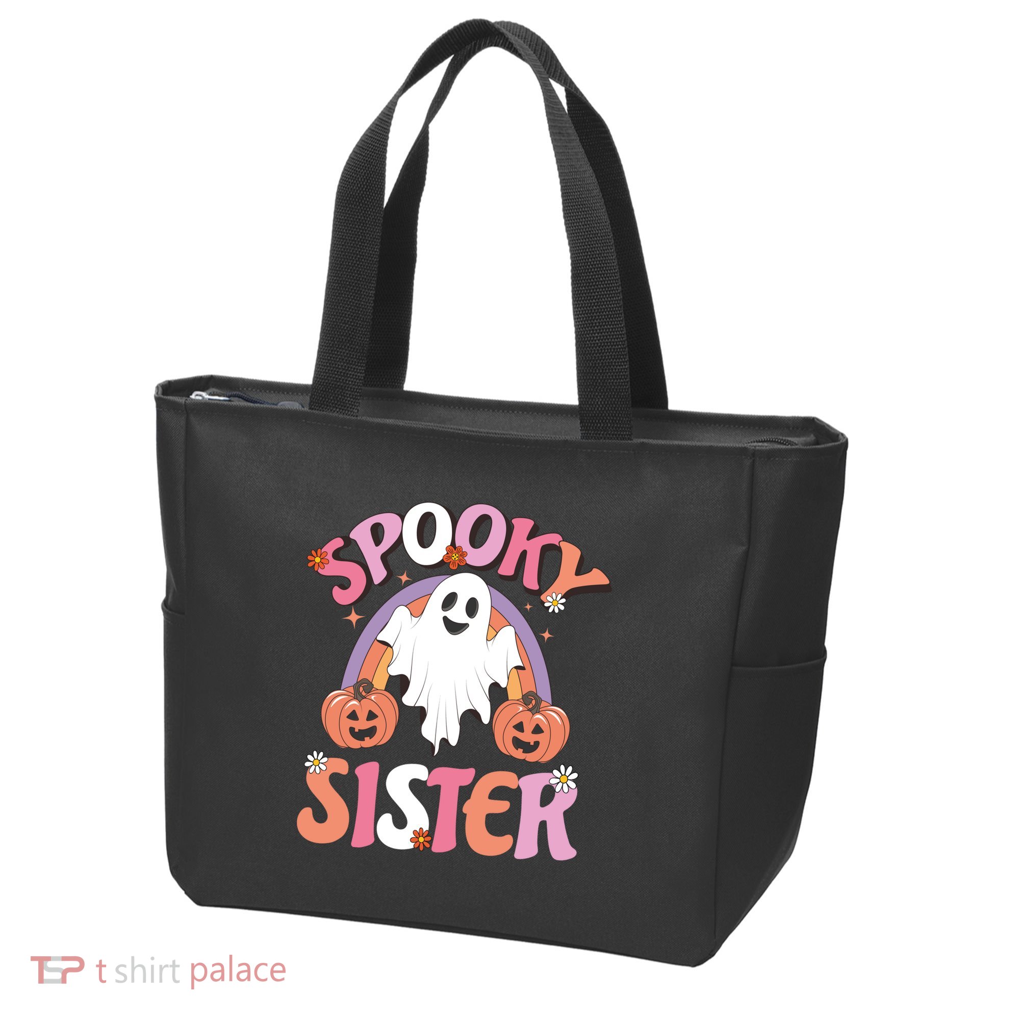 Family Retro Spooky Sister Groovy Retro Halloween Ghost Costume Gift Tote Bag