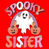 Family Retro Spooky Sister Groovy Retro Halloween Ghost Costume Gift Santa Hat thumb 1
