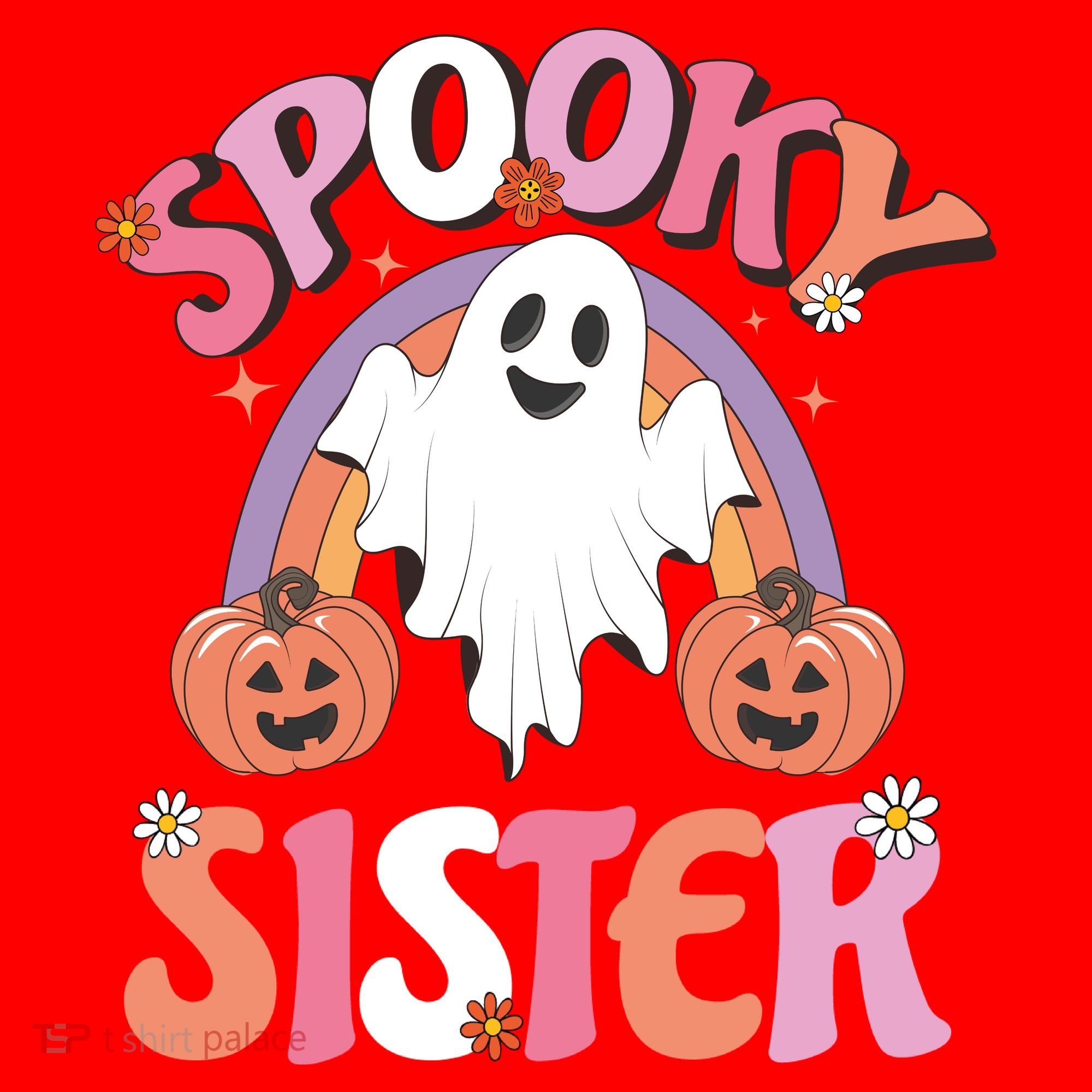 Family Retro Spooky Sister Groovy Retro Halloween Ghost Costume Gift Santa Hat