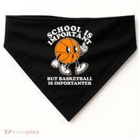 Funny Retro School Is Important But Basketball Is Importanter USA-Made Doggie Bandana thumb 0