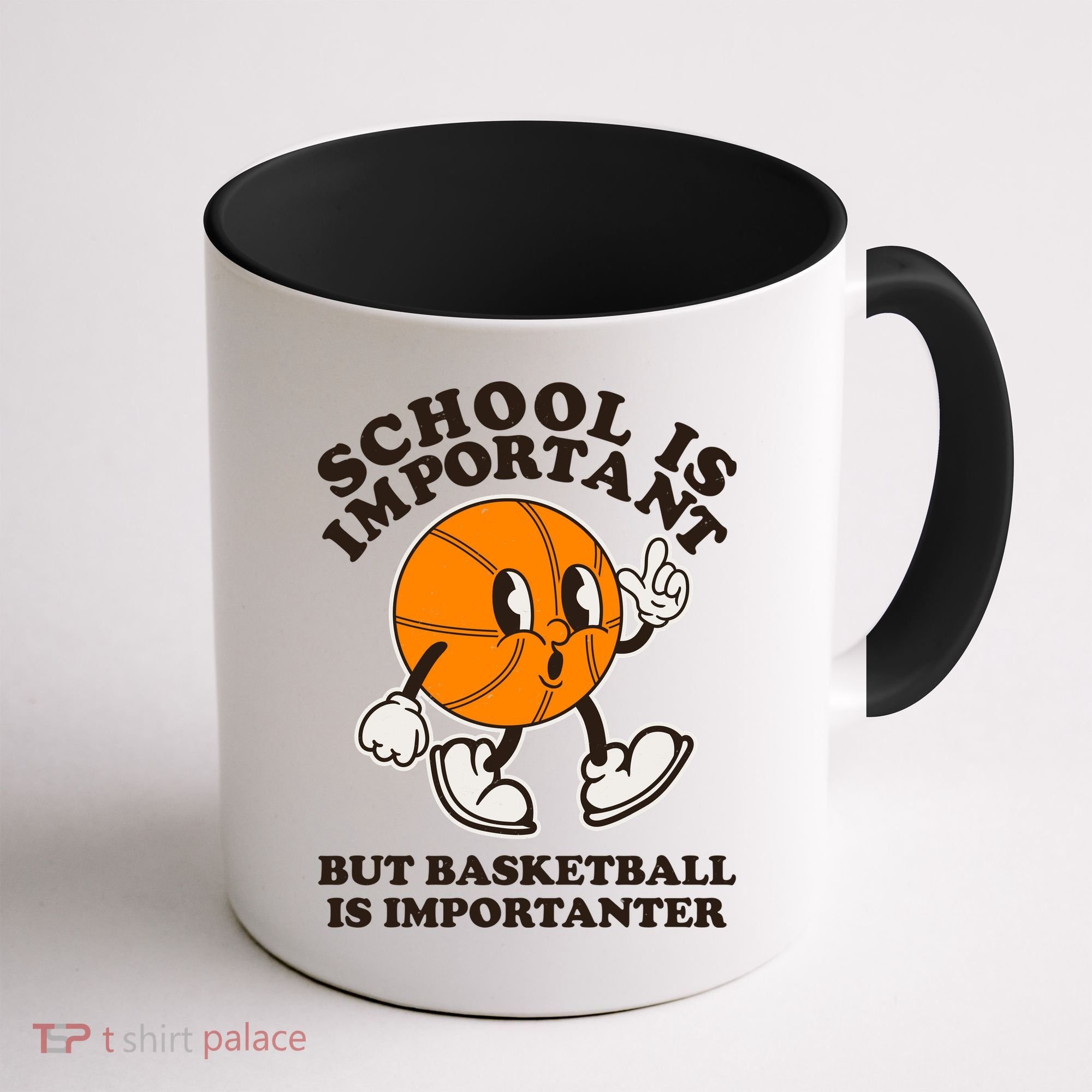 Funny Retro School Is Important But Basketball Is Importanter Coffee Mug