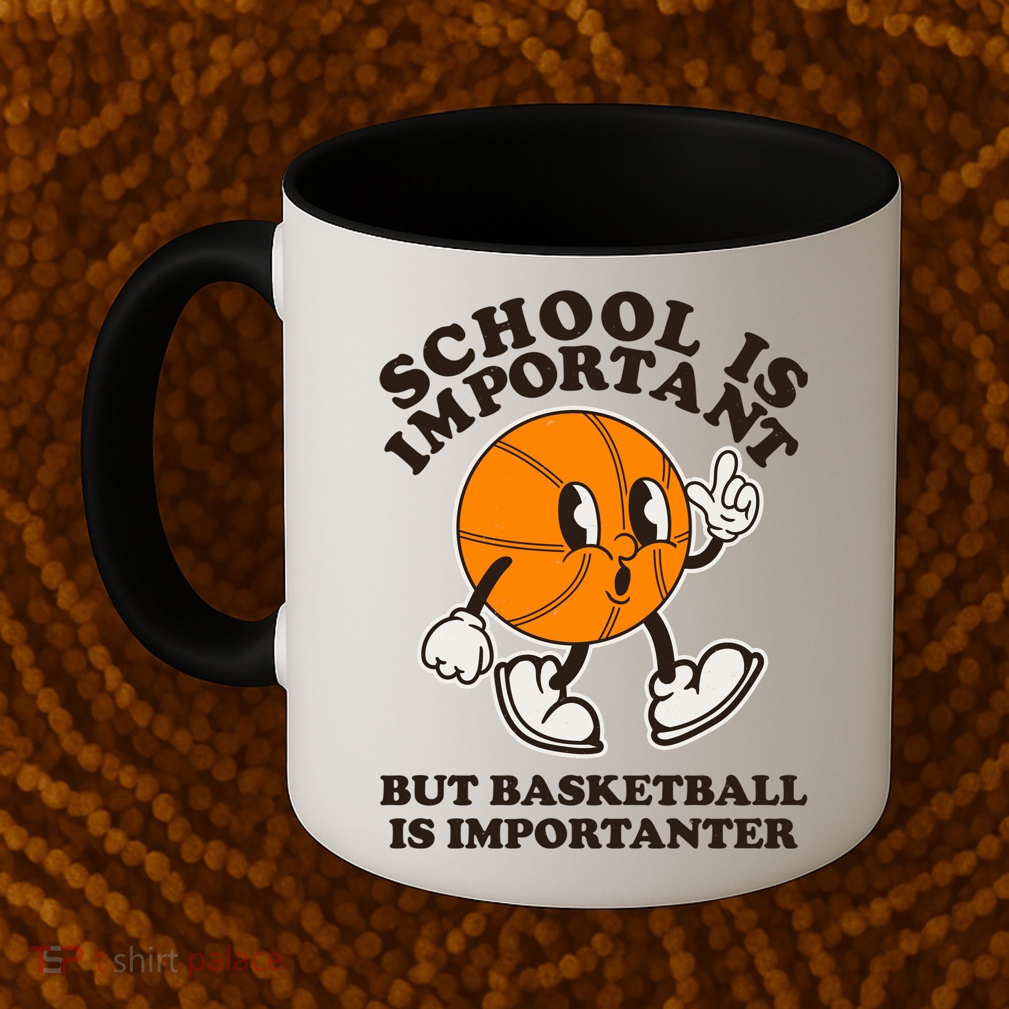 Funny Retro School Is Important But Basketball Is Importanter Coffee Mug
