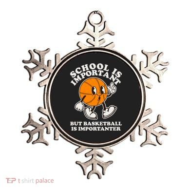 Funny Retro School Is Important But Basketball Is Importanter Ornament