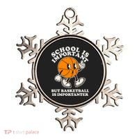 Funny Retro School Is Important But Basketball Is Importanter Ornament thumb 0