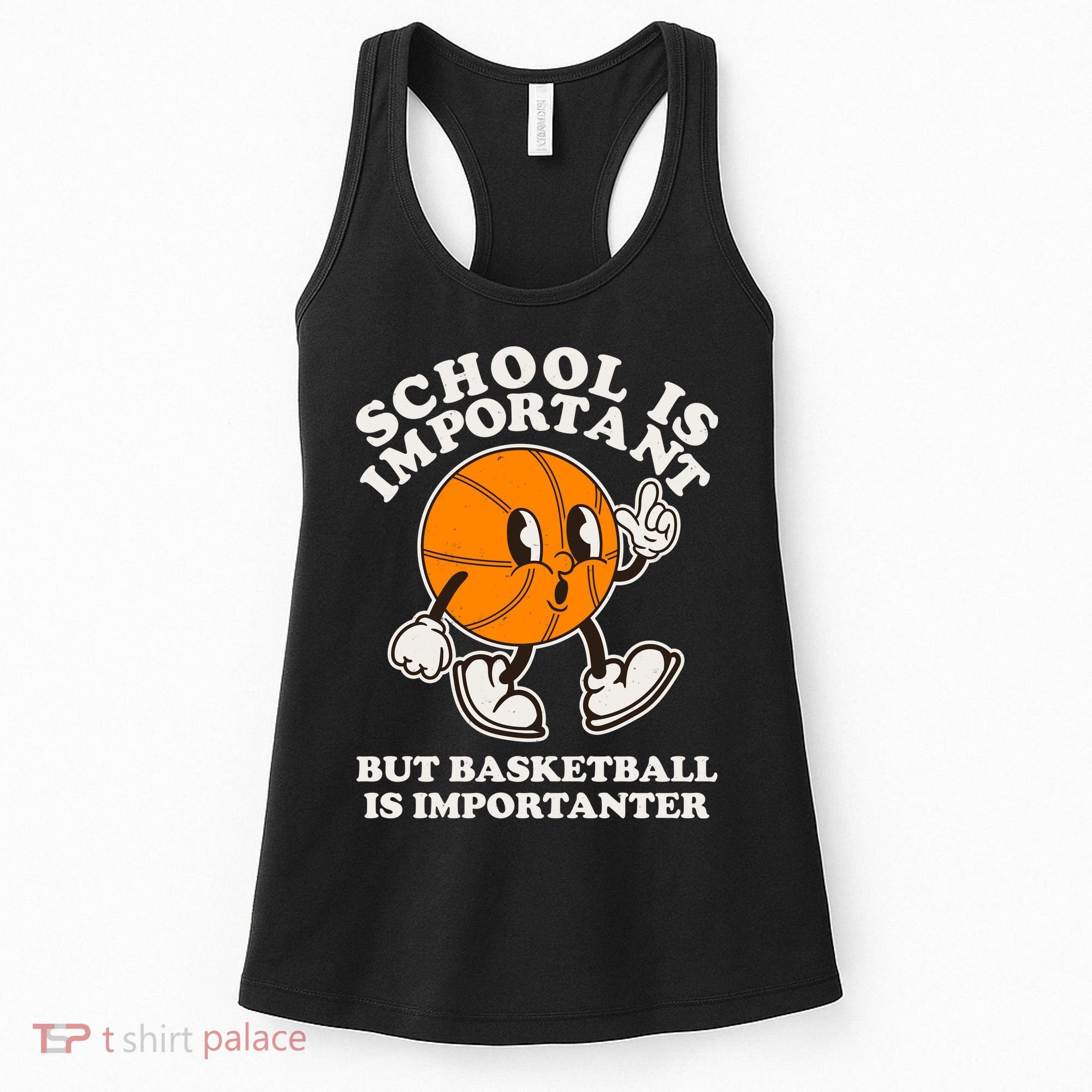Funny Retro School Is Important But Basketball Is Importanter Women's Tank Top