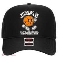 Funny Retro School Is Important But Basketball Is Importanter Hat thumb 0
