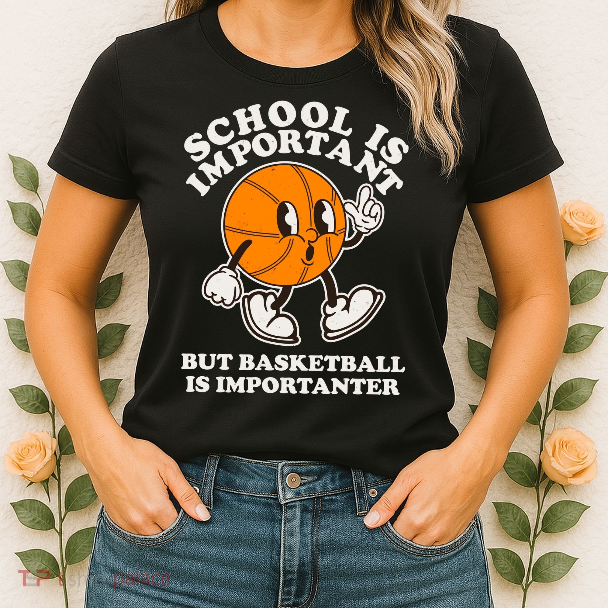 Funny Retro School Is Important But Basketball Is Importanter Women's T-Shirt