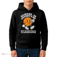 Funny Retro School Is Important But Basketball Is Importanter Kids Hoodie thumb 4