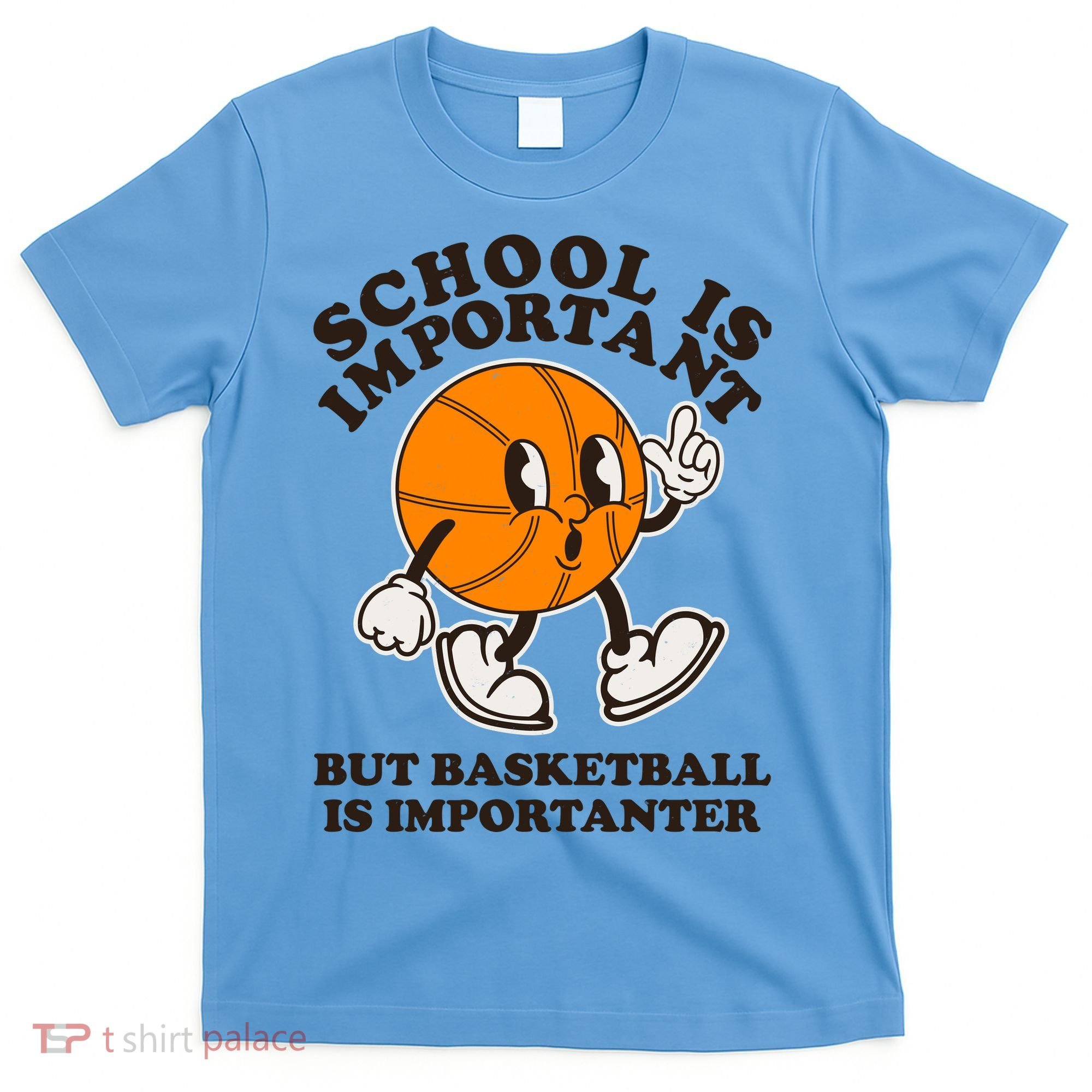 Funny Retro School Is Important But Basketball Is Importanter T-Shirt
