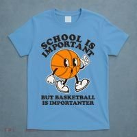 Funny Retro School Is Important But Basketball Is Importanter T-Shirt thumb 4