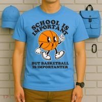 Funny Retro School Is Important But Basketball Is Importanter T-Shirt thumb 5