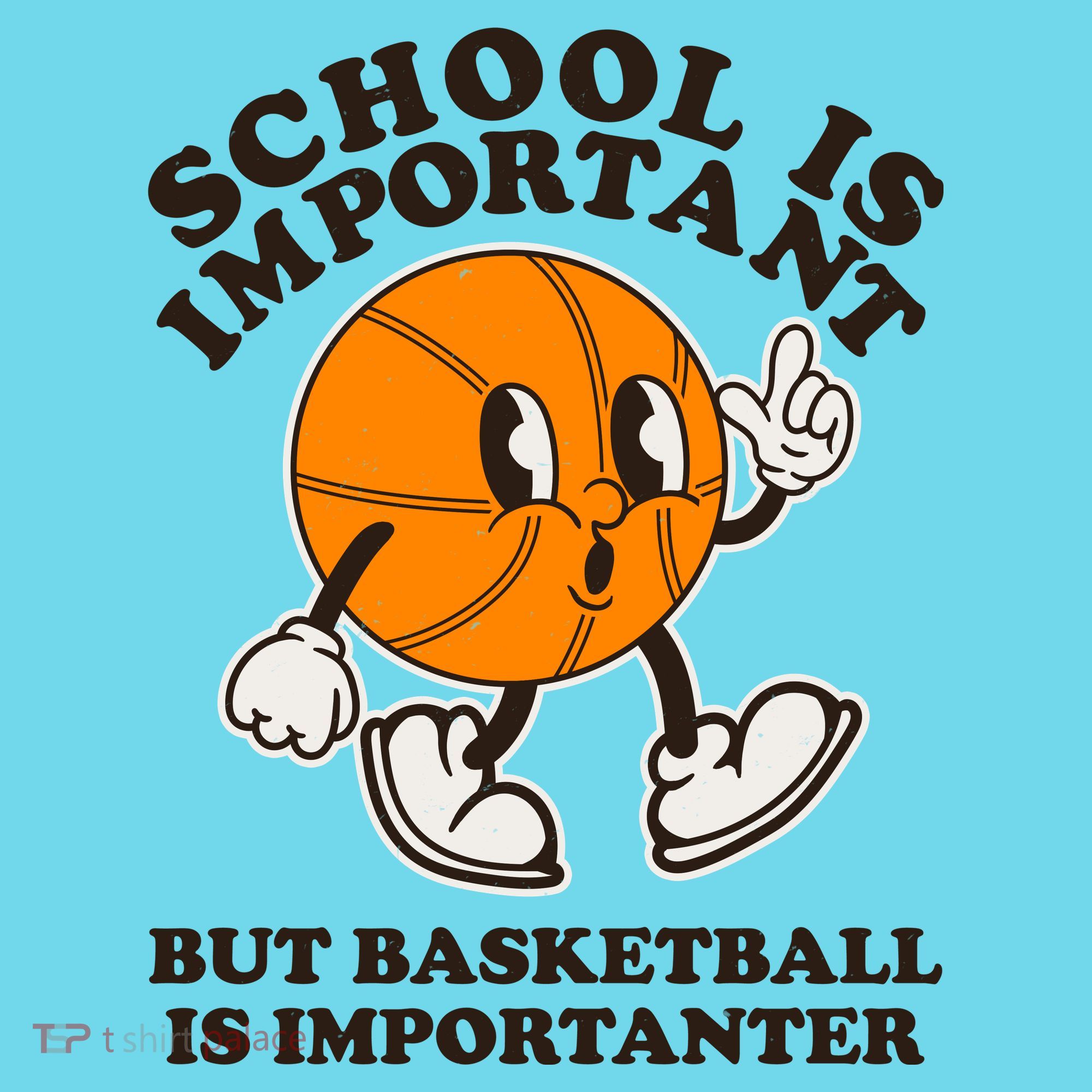 Funny Retro School Is Important But Basketball Is Importanter Button