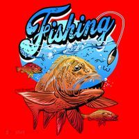 Fishing Red Snapper Santa Hat thumb 1