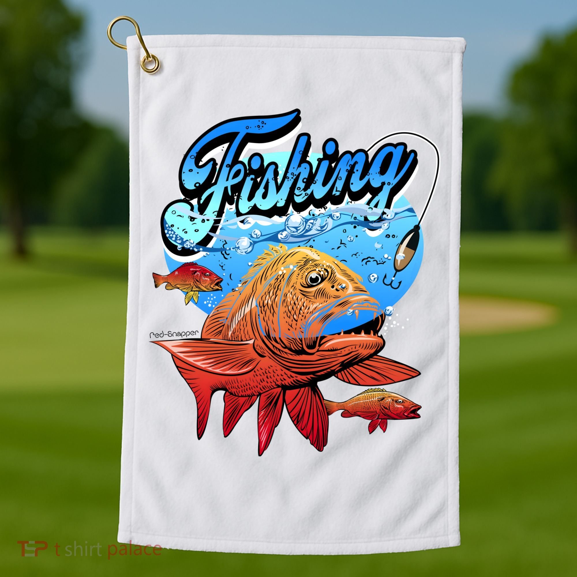 Fishing Red Snapper Golf Towel