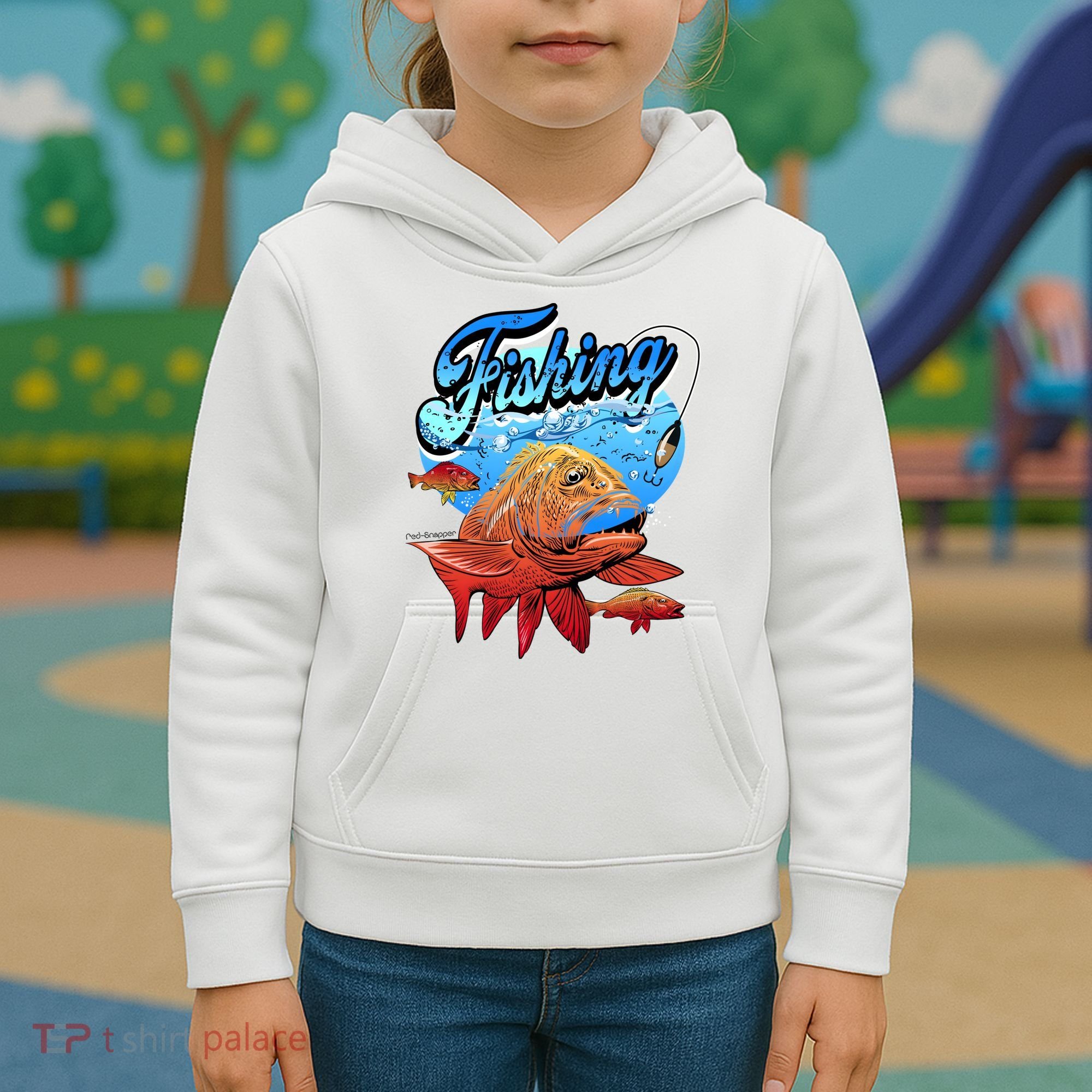 Fishing Red Snapper Kids Hoodie