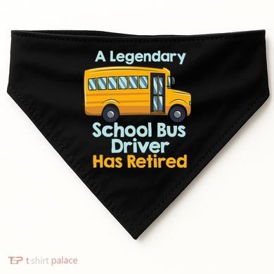 Funny Retired School Bus Driver - School Bus Retirement USA-Made Doggie Bandana