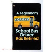Funny Retired School Bus Driver - School Bus Retirement Golf Towel thumb 0