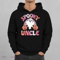 Family Retro Spooky Uncle Groovy Retro Halloween Ghost Pumpkin Costume Gift Hoodie thumb 0