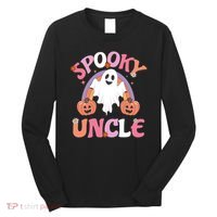 Family Retro Spooky Uncle Groovy Retro Halloween Ghost Pumpkin Costume Gift Long Sleeve Shirt thumb 0