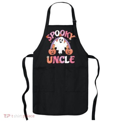 Family Retro Spooky Uncle Groovy Retro Halloween Ghost Pumpkin Costume Gift Apron