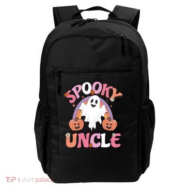 Family Retro Spooky Uncle Groovy Retro Halloween Ghost Pumpkin Costume Gift Backpack