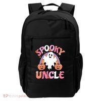 Family Retro Spooky Uncle Groovy Retro Halloween Ghost Pumpkin Costume Gift Backpack thumb 0