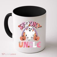 Family Retro Spooky Uncle Groovy Retro Halloween Ghost Pumpkin Costume Gift Coffee Mug thumb 0