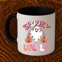 Family Retro Spooky Uncle Groovy Retro Halloween Ghost Pumpkin Costume Gift Coffee Mug thumb 2