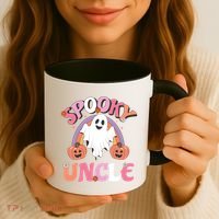 Family Retro Spooky Uncle Groovy Retro Halloween Ghost Pumpkin Costume Gift Coffee Mug thumb 3