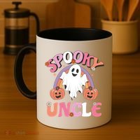 Family Retro Spooky Uncle Groovy Retro Halloween Ghost Pumpkin Costume Gift Coffee Mug thumb 4