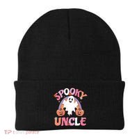 Family Retro Spooky Uncle Groovy Retro Halloween Ghost Pumpkin Costume Gift Beanie thumb 0