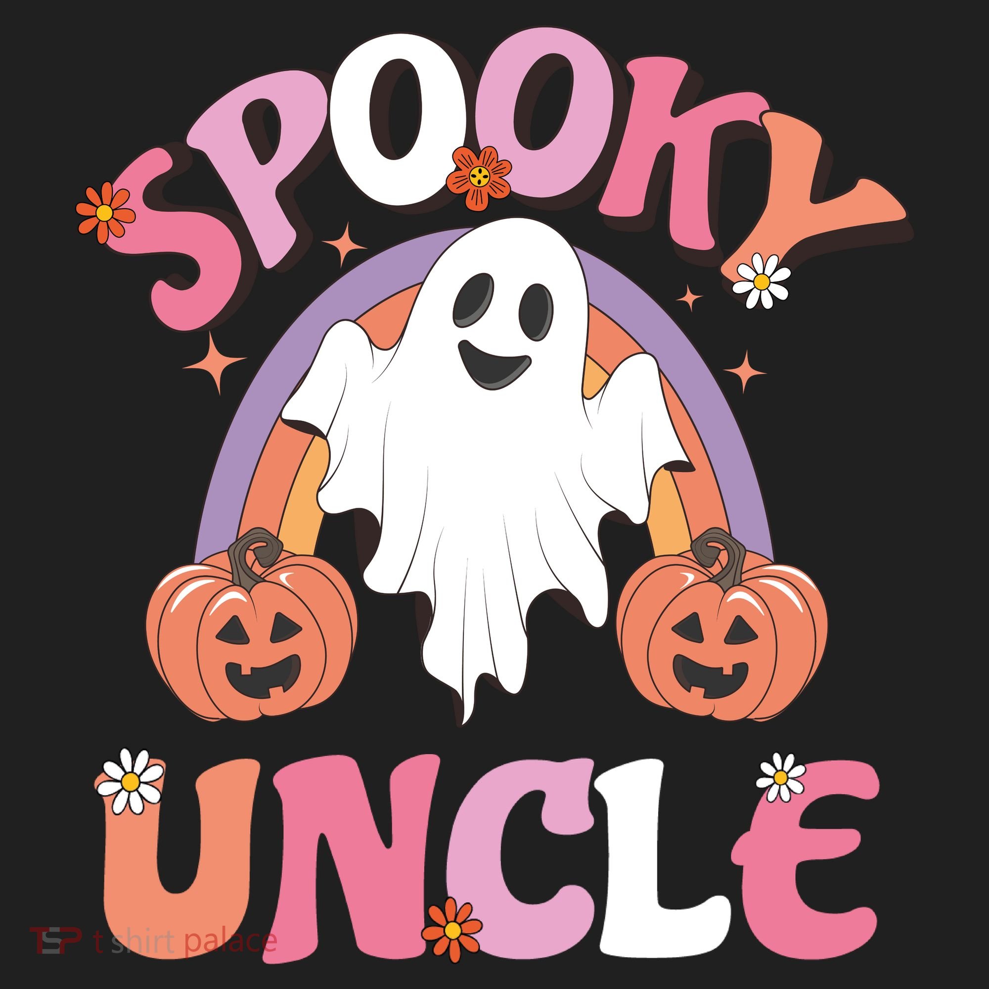 Family Retro Spooky Uncle Groovy Retro Halloween Ghost Pumpkin Costume Gift Beanie