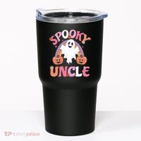 Family Retro Spooky Uncle Groovy Retro Halloween Ghost Pumpkin Costume Gift Tumbler thumb 0