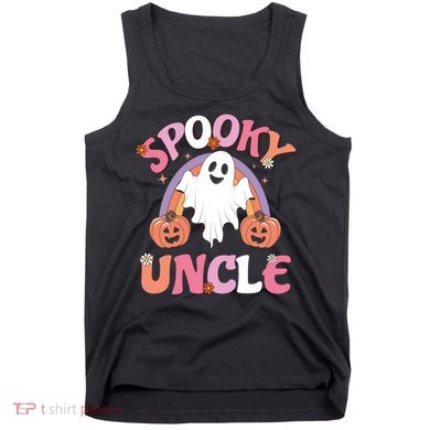 Family Retro Spooky Uncle Groovy Retro Halloween Ghost Pumpkin Costume Gift Tank Top