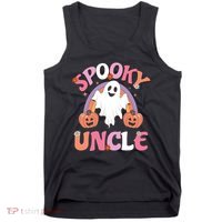 Family Retro Spooky Uncle Groovy Retro Halloween Ghost Pumpkin Costume Gift Tank Top thumb 0