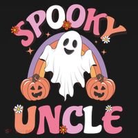 Family Retro Spooky Uncle Groovy Retro Halloween Ghost Pumpkin Costume Gift Tank Top thumb 6