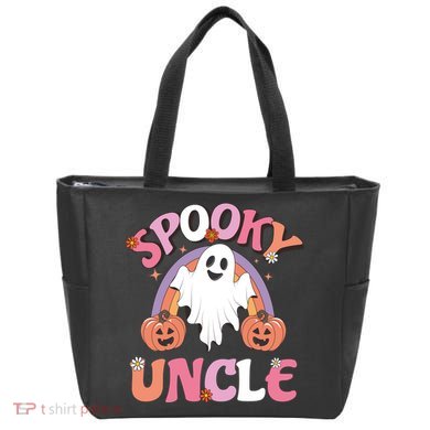 Family Retro Spooky Uncle Groovy Retro Halloween Ghost Pumpkin Costume Gift Tote Bag