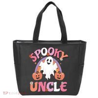 Family Retro Spooky Uncle Groovy Retro Halloween Ghost Pumpkin Costume Gift Tote Bag thumb 0