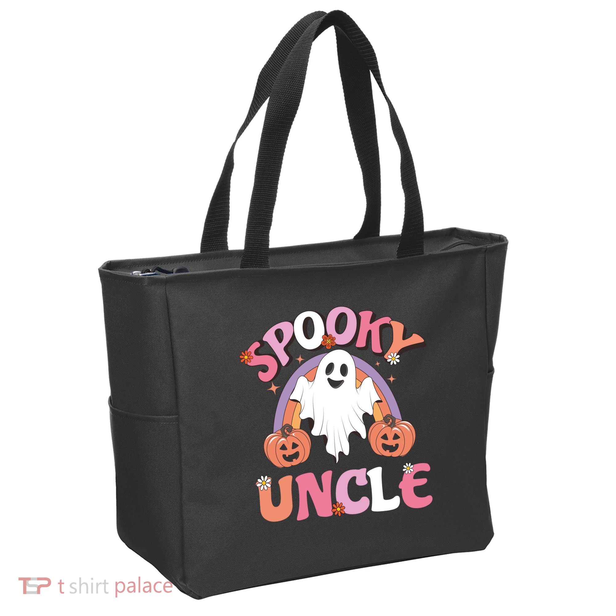 Family Retro Spooky Uncle Groovy Retro Halloween Ghost Pumpkin Costume Gift Tote Bag