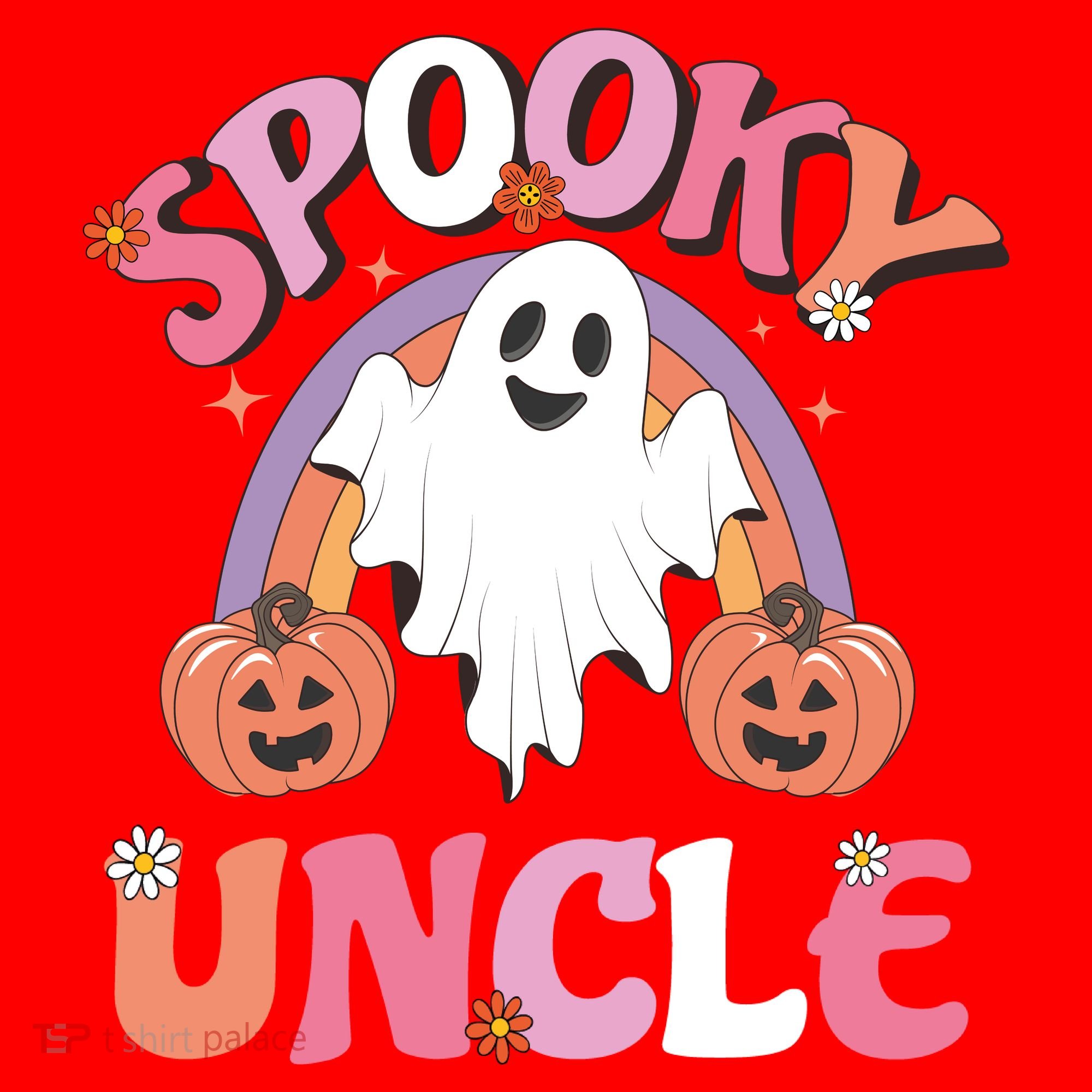 Family Retro Spooky Uncle Groovy Retro Halloween Ghost Pumpkin Costume Gift Santa Hat