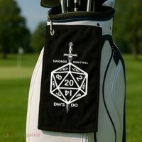 Fantasy RPG Swords Don't Kill People Dungeon Game Masters Do Golf Towel thumb 2