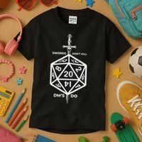 Fantasy RPG Swords Don't Kill People Dungeon Game Masters Do Kids T-Shirt thumb 3