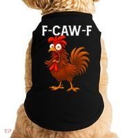 F-CAW-F Rooster Screaming Chicken Meme Doggie Tank thumb 0