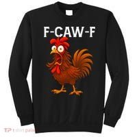F-CAW-F Rooster Screaming Chicken Meme Sweatshirt thumb 0