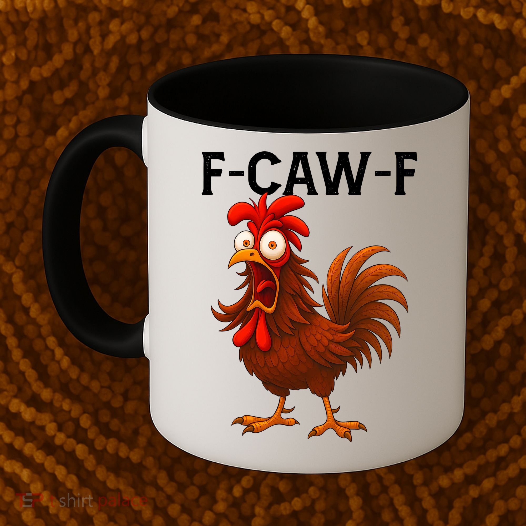 F-CAW-F Rooster Screaming Chicken Meme Coffee Mug