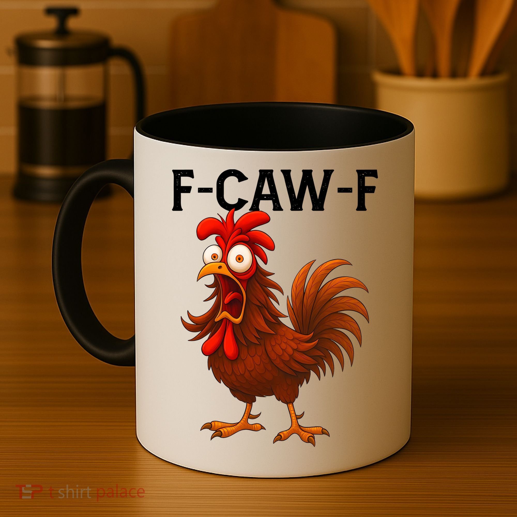 F-CAW-F Rooster Screaming Chicken Meme Coffee Mug
