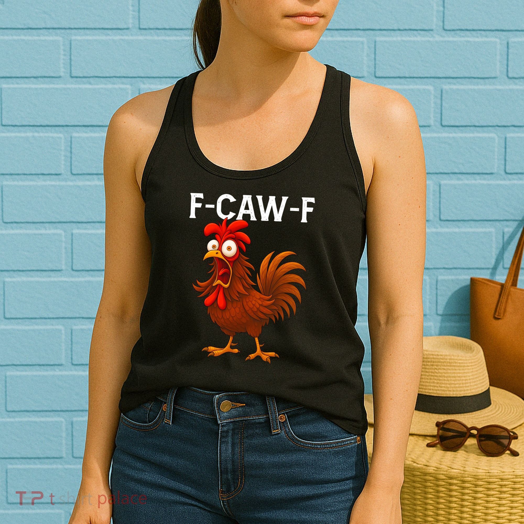 F-CAW-F Rooster Screaming Chicken Meme Women's Tank Top